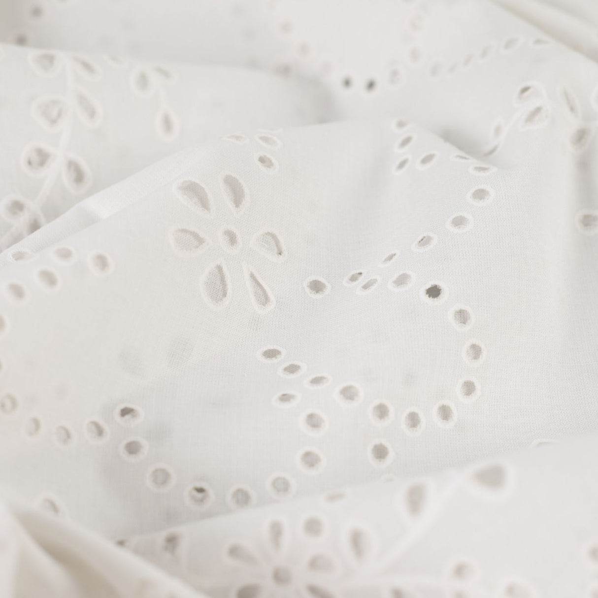 Lacey Days Ecru Cotton Voile Puff Print 60gsm Dress Fabric CU
