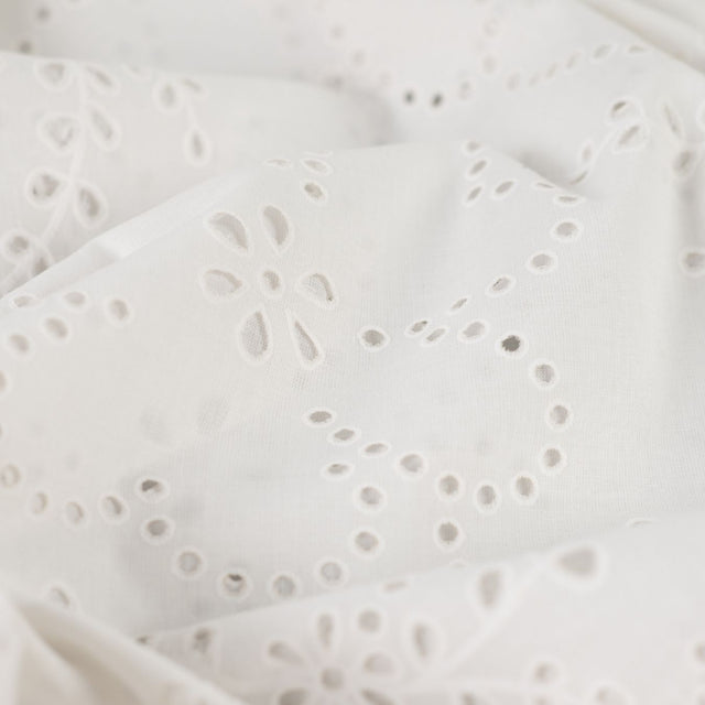 Lacey Days Ecru Cotton Voile Puff Print 60gsm Dress Fabric CU