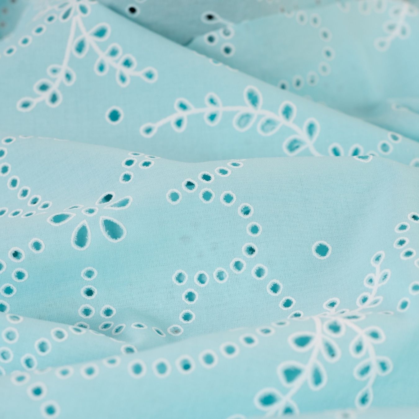 Lacey Days Light Blue Cotton Voile Puff Print 60gsm Dress Fabric CU
