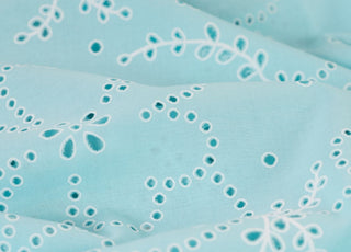Lacey Days Light Blue Cotton Voile Puff Print 60gsm Dress Fabric CU