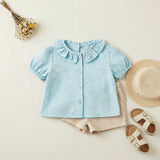 Lacey Days Light Blue Cotton Voile Puff Print 60gsm Dress Fabric Top