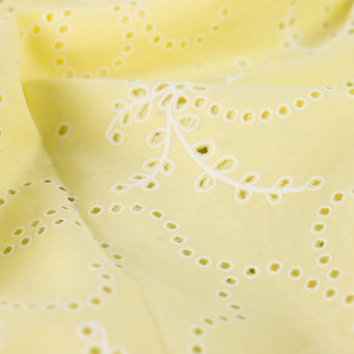 Lacey Days Yellow Cotton Voile Puff Print 60gsm Dress Fabric CU