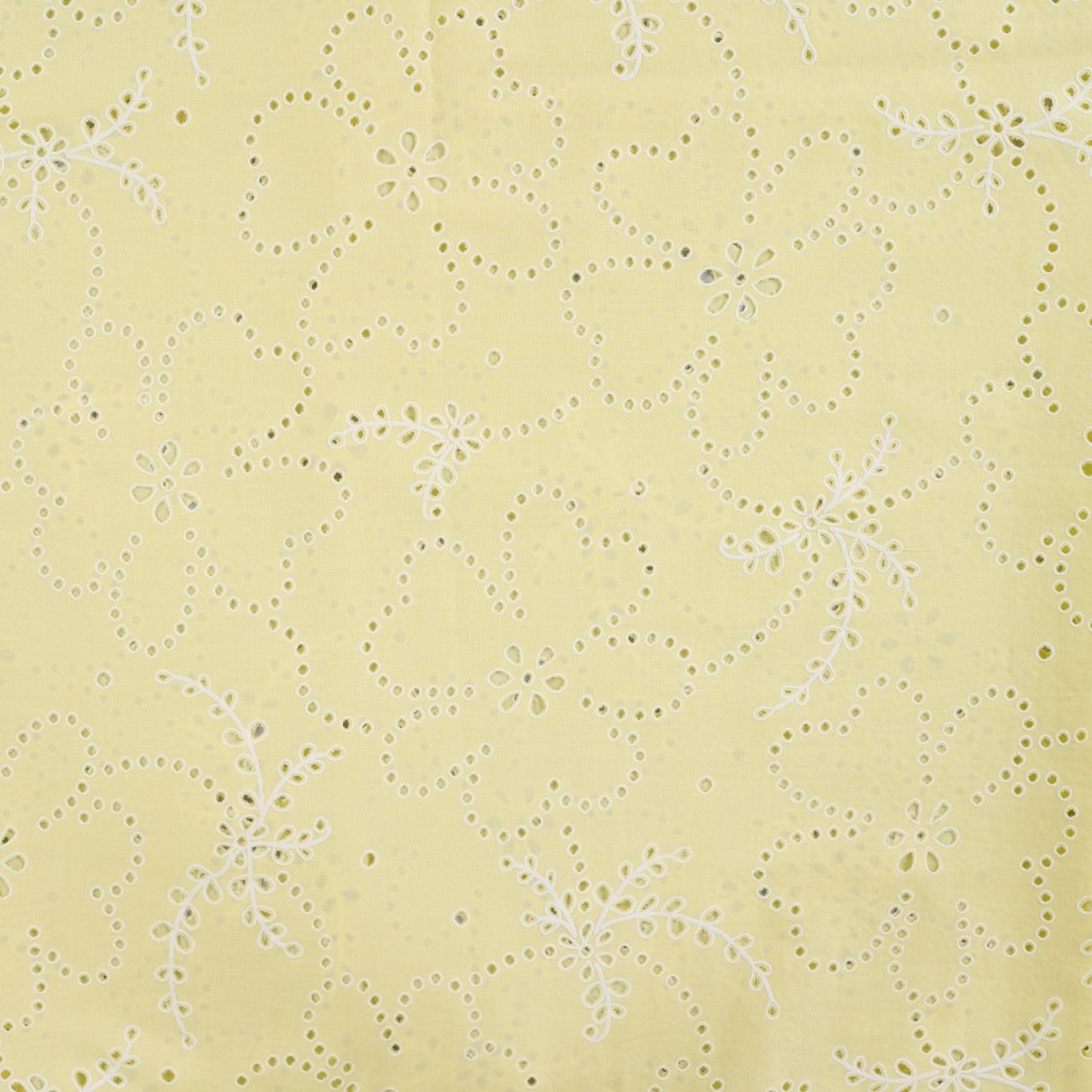 Lacey Days Yellow Cotton Voile Puff Print 60gsm Dress Fabric Flat