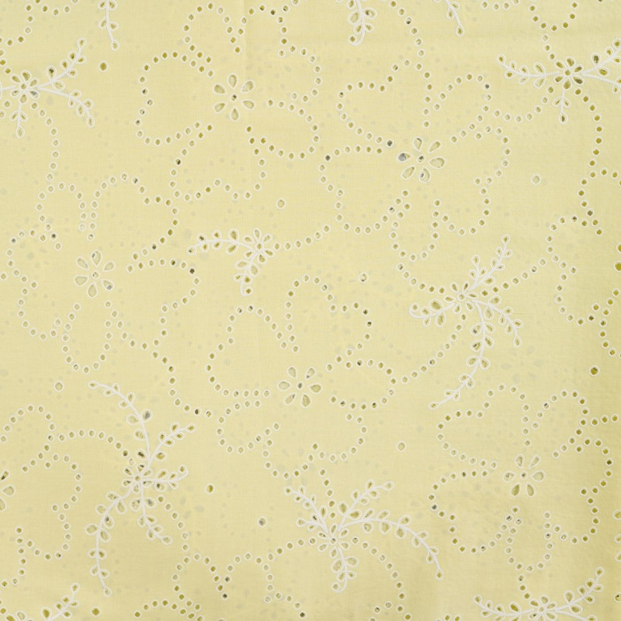 Lacey Days Yellow Cotton Voile Puff Print 60gsm Dress Fabric Flat