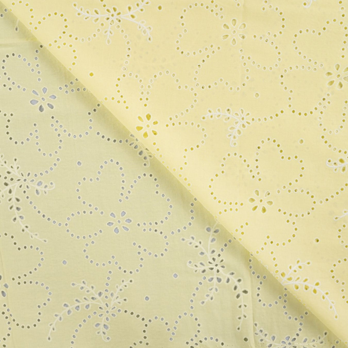 Lacey Days Yellow Cotton Voile Puff Print 60gsm Dress Fabric Fold