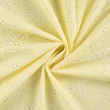 Lacey Days Yellow Cotton Voile Puff Print 60gsm Dress Fabric Swirl