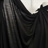 Lana Suprema Virgin Wool Black Stretch Sheer Knit Jersey Fabric CU