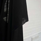 Lana Suprema Virgin Wool Black Stretch Sheer Knit Jersey Fabric Hang