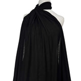 Lana Suprema Virgin Wool Black Stretch Sheer Knit Jersey Fabric Mannequin