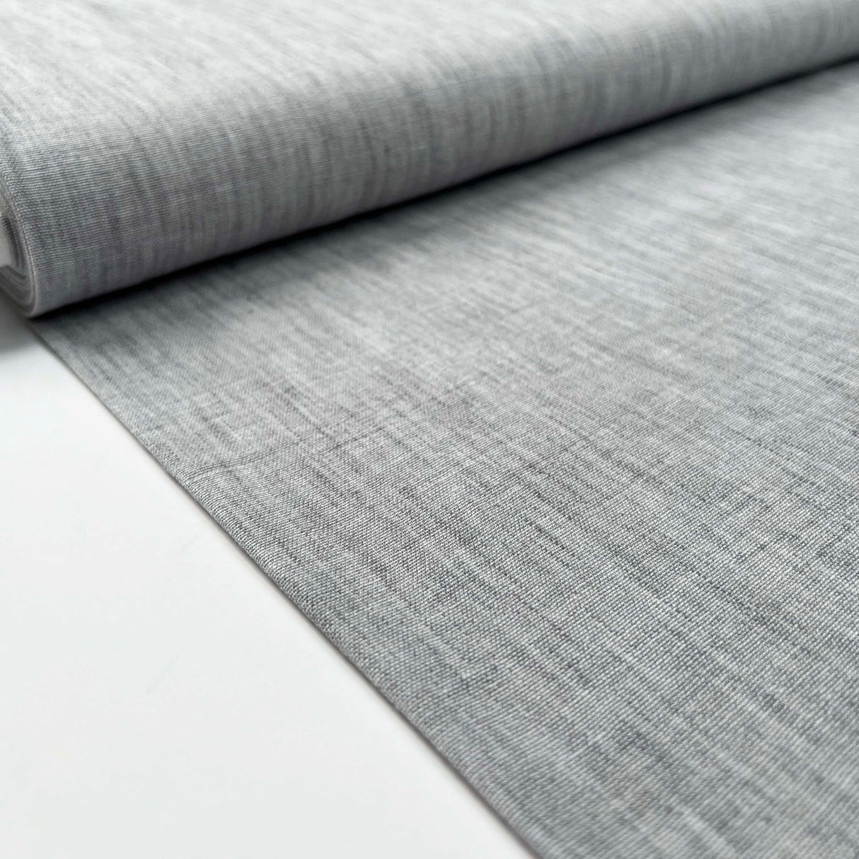 Linen Effect Grey Polyester Plain Woven Shirting Fabric Bolt