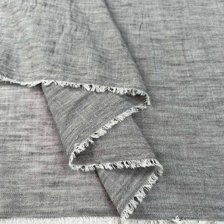 Linen Effect Grey Polyester Plain Woven Shirting Fabric Fold
