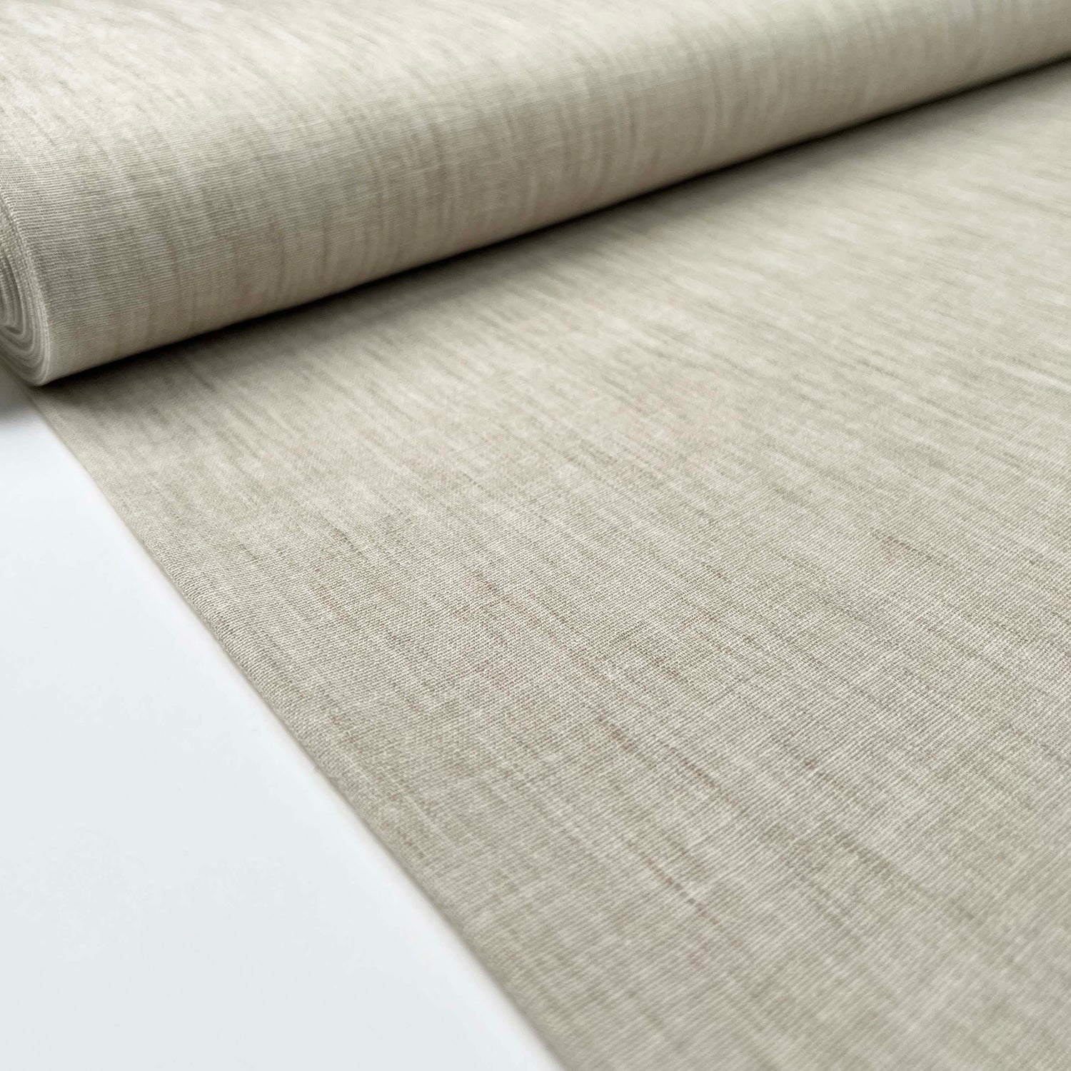 Linen Effect Light Beige Polyester Plain Woven Shirting Fabric Bolt