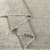 Linen Effect Light Beige Polyester Plain Woven Shirting Fabric Fold