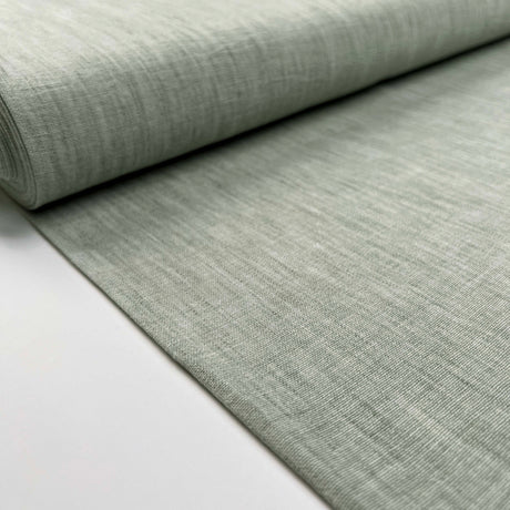 Linen Effect Sage Polyester Plain Woven Shirting Fabric Bolt