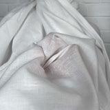 Ex-Designer Italian Plain Linen Dress Fabric Linen Elite White CU2