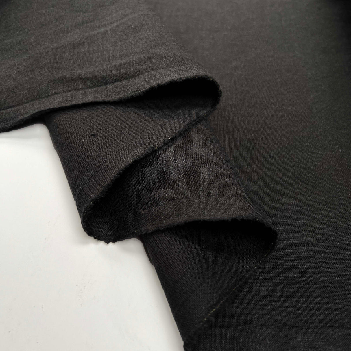 Linen Look Hemp Dark Grey Cotton Spandex Plain Woven Shirting Fabric Fold
