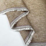 Linen Melange Tan Plain Woven Dress Fabric Fold