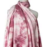 Linen Mix Batik Tie Dye Pink Viscose Washed White Woven Dress Fabric Mannequin