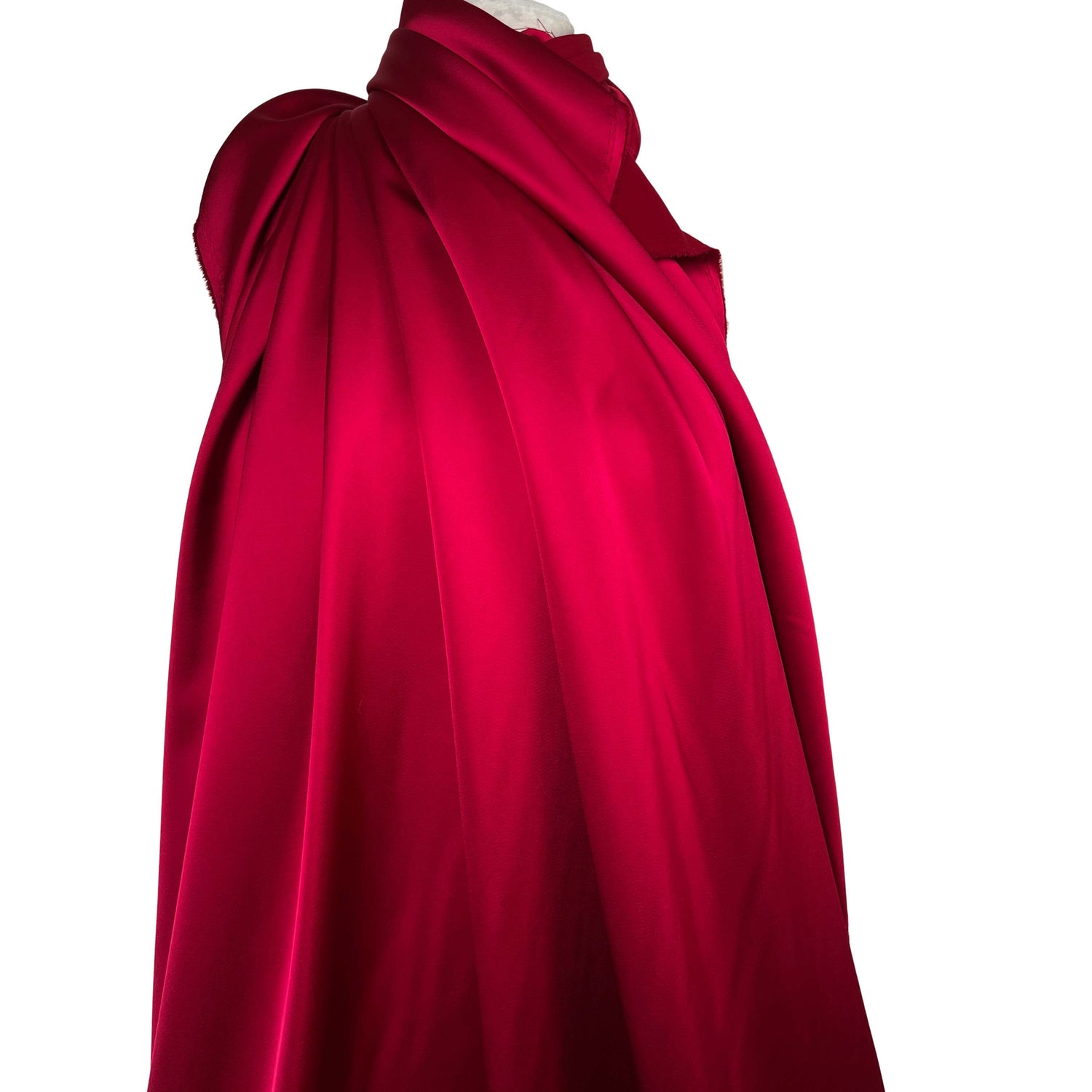 Liquid Cherry – satin-backed crepe dress fabric mannequin