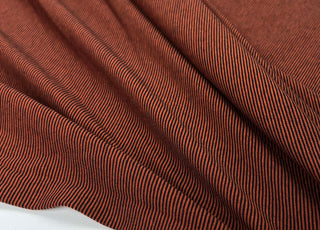 Striped Stretch Cotton Dressmaking Fabric Little Lines Jersey Ember 