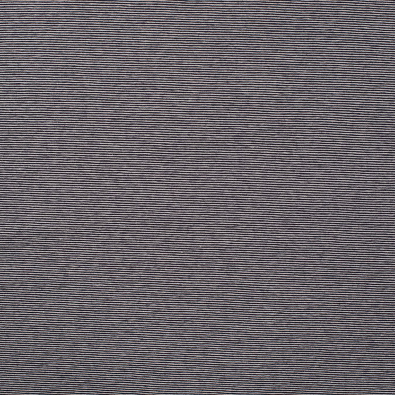 Little Lines Navy Striped Knitted Cotton Jersey 200gsm Dress Fabric Flat