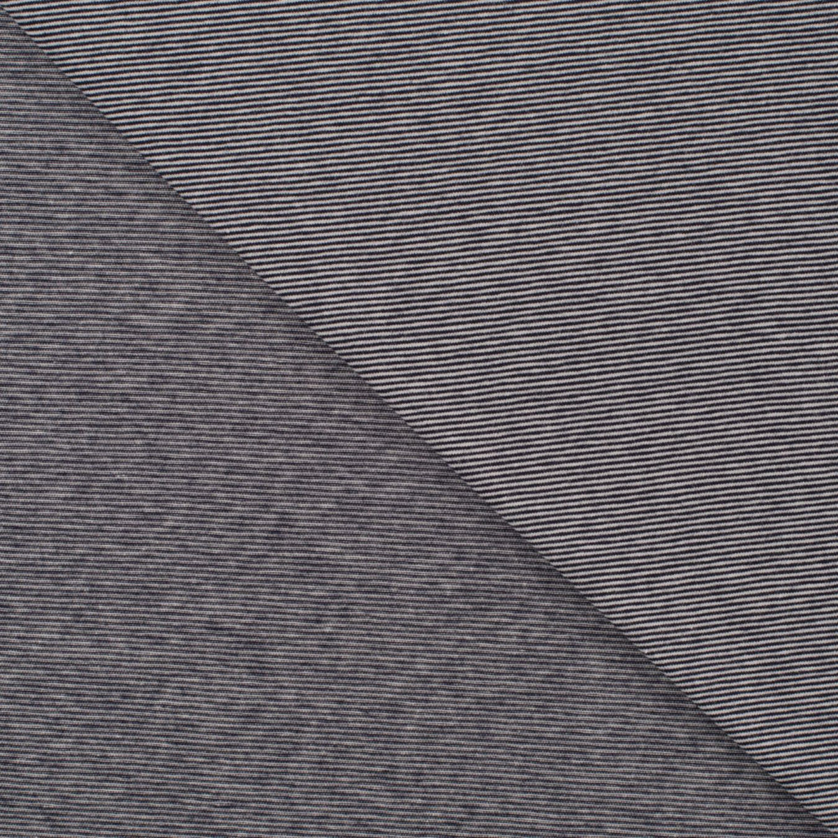 Little Lines Navy Striped Knitted Cotton Jersey 200gsm Dress Fabric Fold