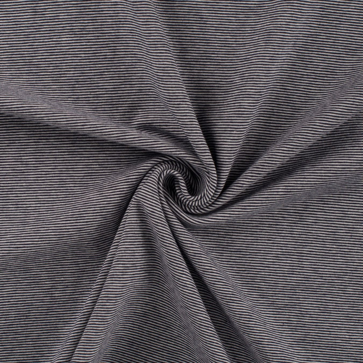 Little Lines Navy Striped Knitted Cotton Jersey 200gsm Dress Fabric Swirl