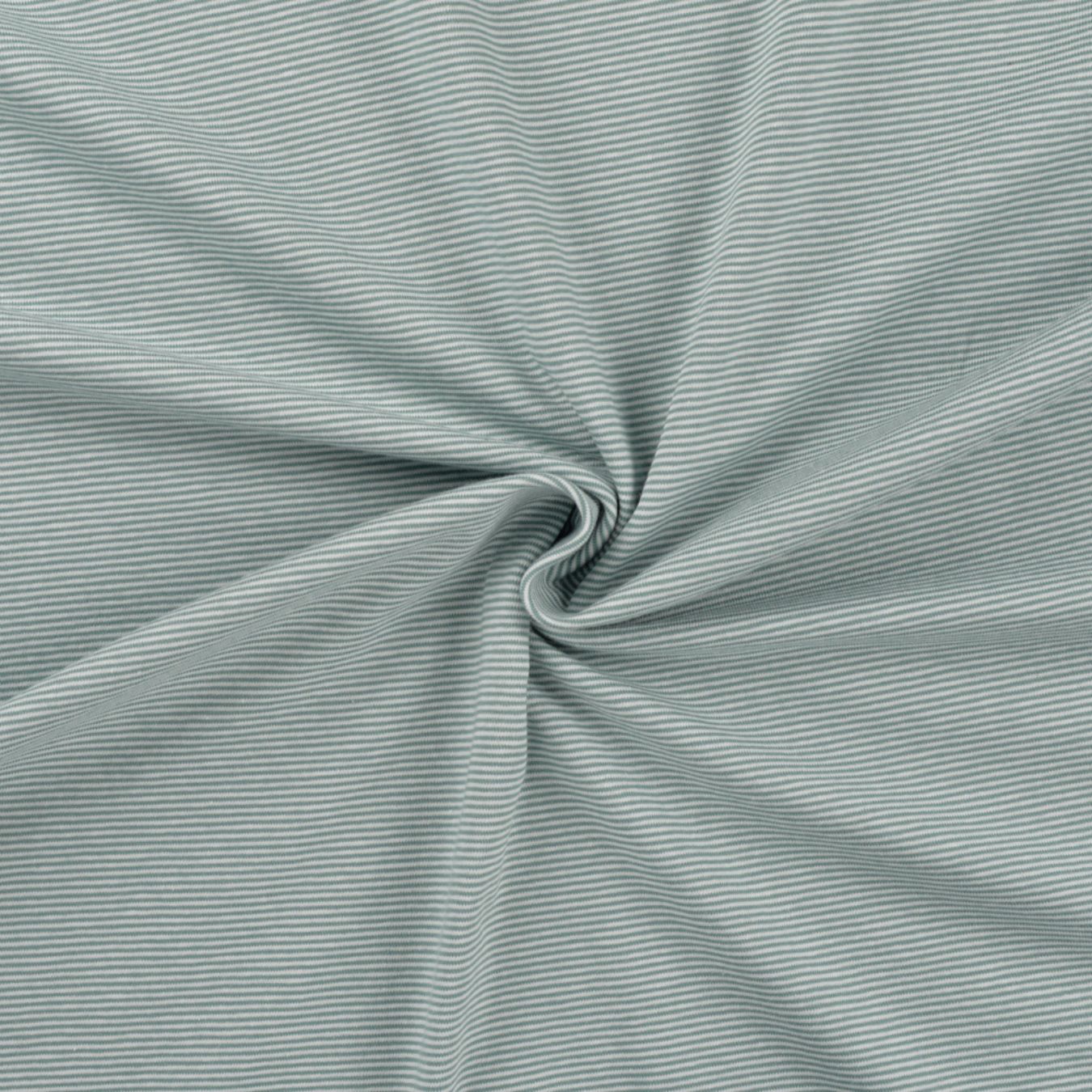 Little Lines Sage Striped Knitted Cotton Jersey 200gsm Dress Fabric Swirl
