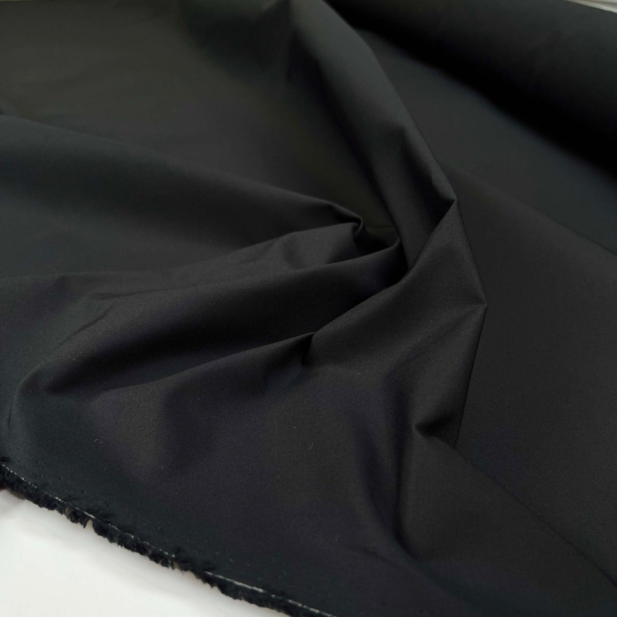 Looking Forward Black Cotton Water Resistant Trouser Fabric CU