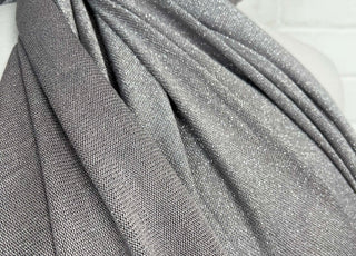 Lurex Viscose Knitted Stretch Dress Fabric Lurex Jersey - Silver 