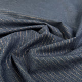 Lurex Stripe Denim Chambray Cotton Blue Shirting Fabric CU
