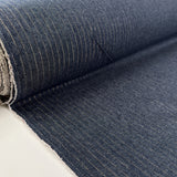 Lurex Stripe Denim Chambray Cotton Blue Shirting Fabric Roll