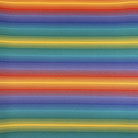 Luxe Canvas Rainbow Stripy Multi Colour Water Resistant Canvas For Outdoors