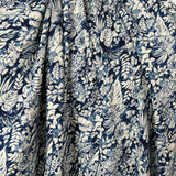 Lyocell Fleur Navy Blue Floral Lightweight Dress Fabric CU