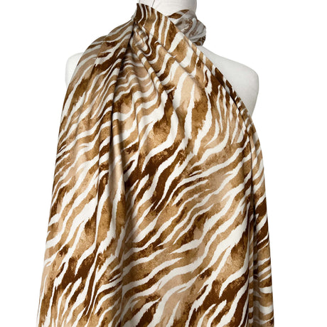 Lyocell Toasted Tiger Brown Animal Print Little Johnny Dress Fabric Mannequin