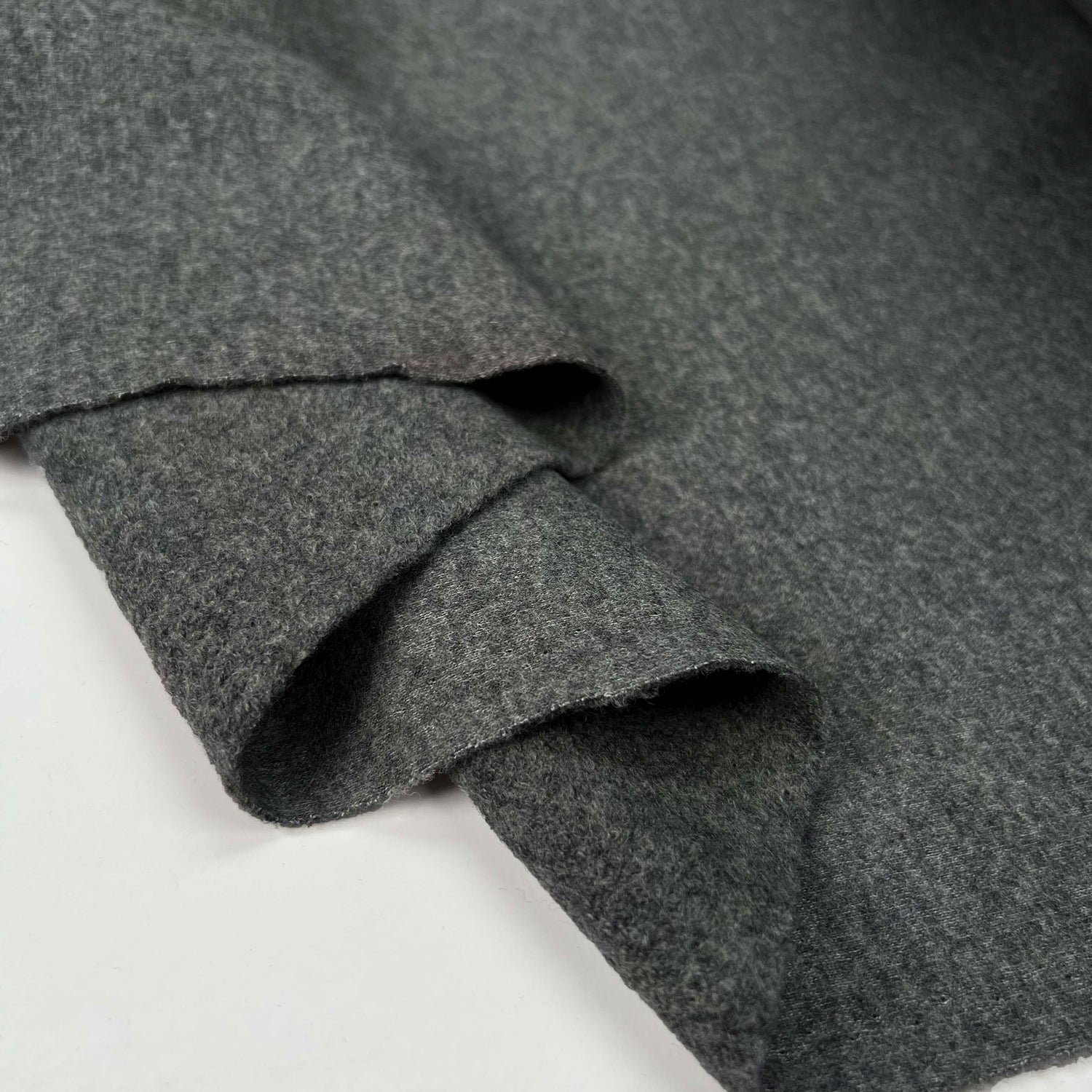 Made A Difference Wool Nylon Italian Grey Coating Fabric Fold