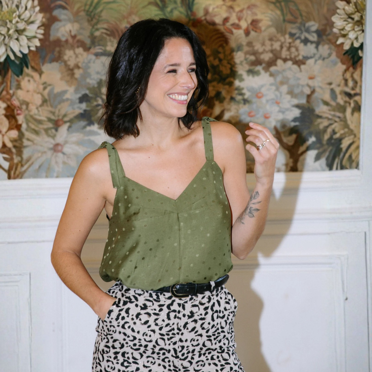 Maison Fauve Belle Epine Top Sewing Pattern Green Front