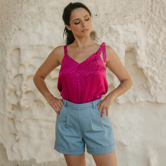 Maison Fauve Belle Epine Top Sewing Pattern Pink Front
