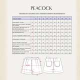 Maison Fauve Peacock Shorts Sewing Pattern Size Chart