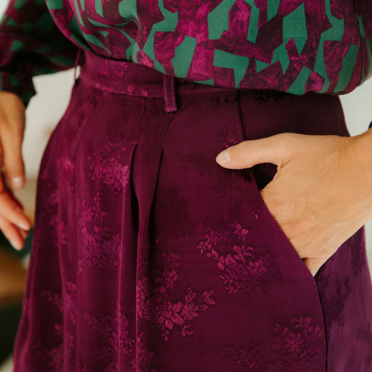 Maison Fauve Silvana Skirt Sewing Pattern Bordeaux Pocket