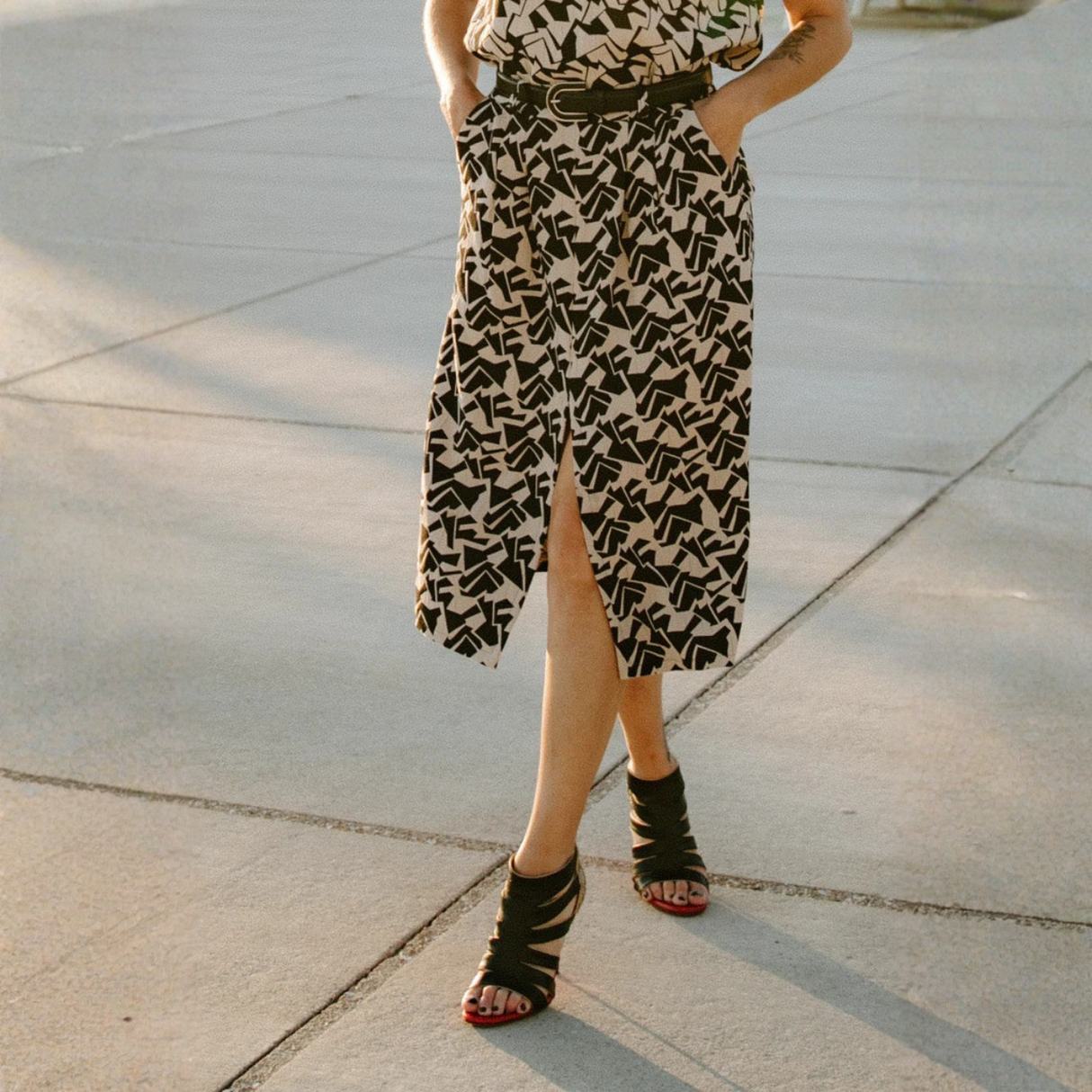 Maison Fauve Silvana Skirt Sewing Pattern Geo Front 2
