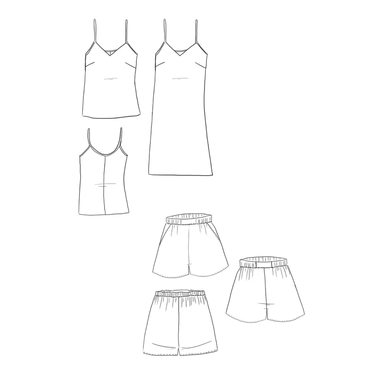 Maison Fauve Blush Songe Pyjamas Sewing Pattern Illustration