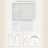 Maison Fauve Blush Songe Pyjamas Sewing Pattern Size Chart