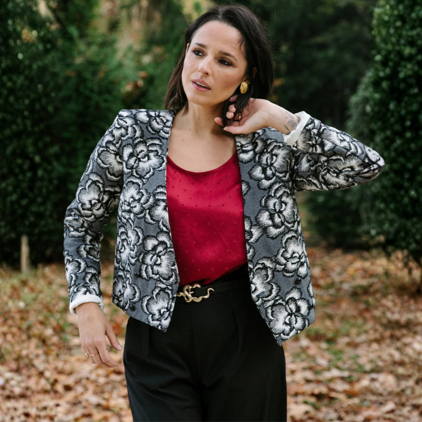 Maison Fauve Damas Jacket Sewing Pattern Floral Front 4