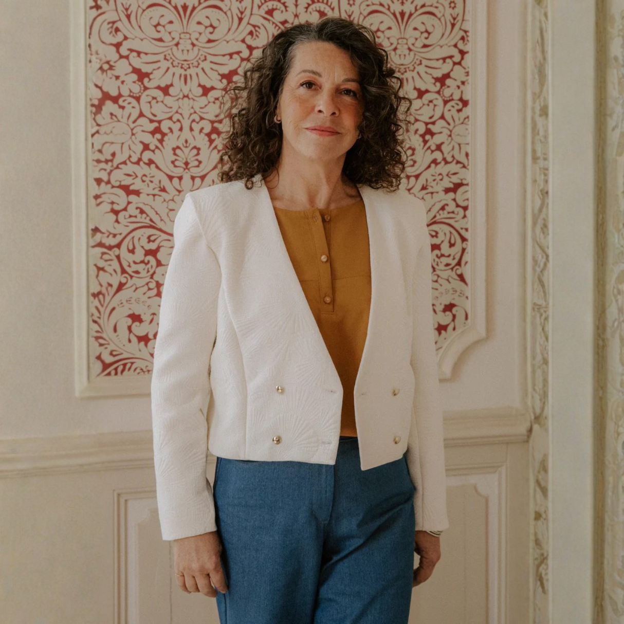 Maison Fauve Damas Jacket Sewing Pattern White Front