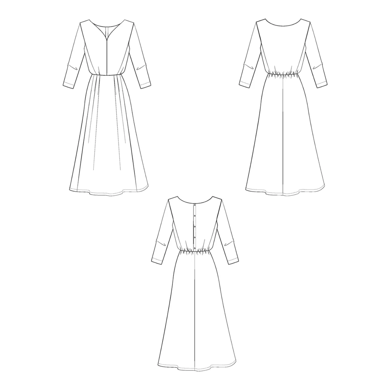 Maison Fauve Notte Dress Blouse Sewing Pattern Illustration