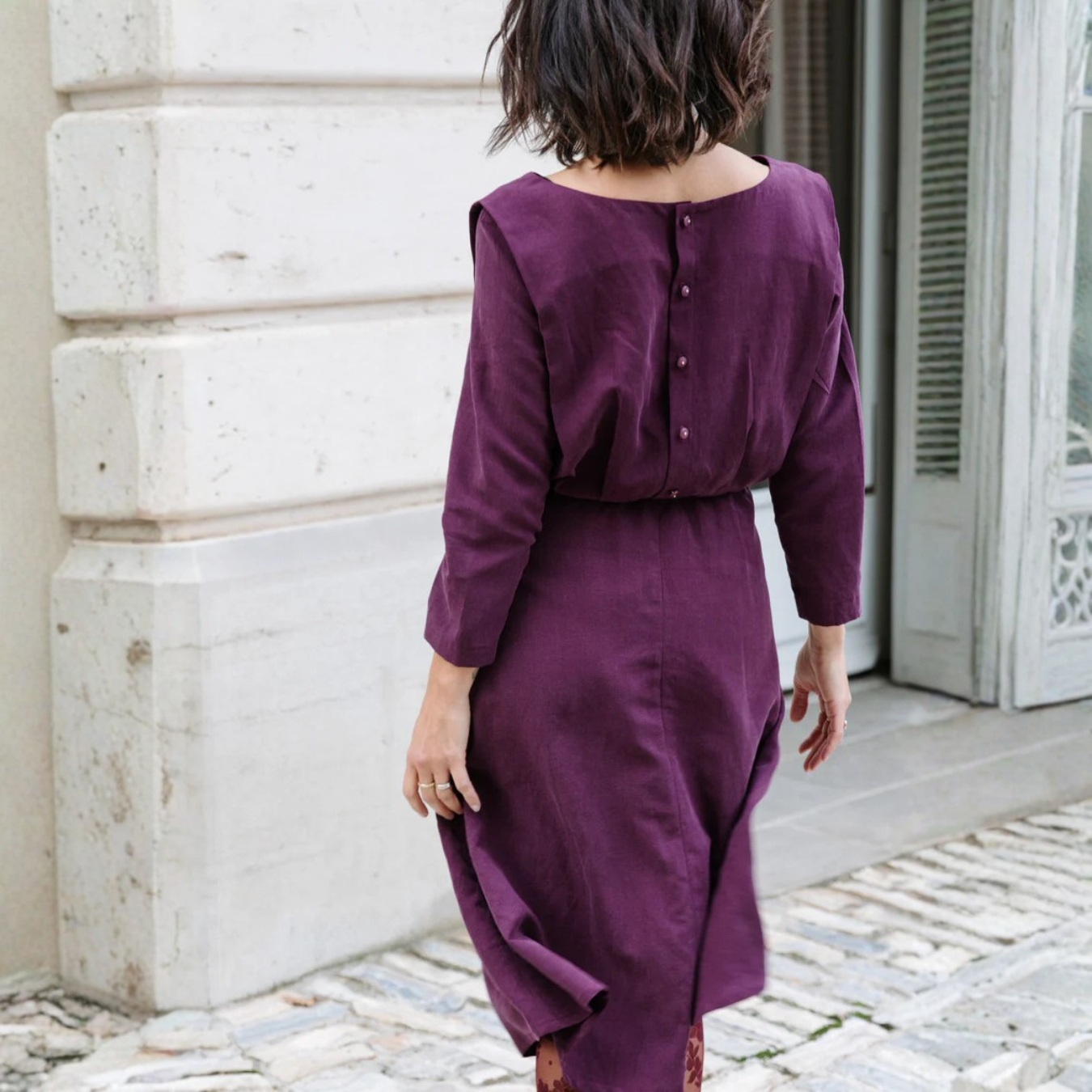 Maison Fauve Notte Dress Blouse Sewing Pattern Purple Back