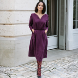 Maison Fauve Notte Dress Blouse Sewing Pattern Purple Front 2