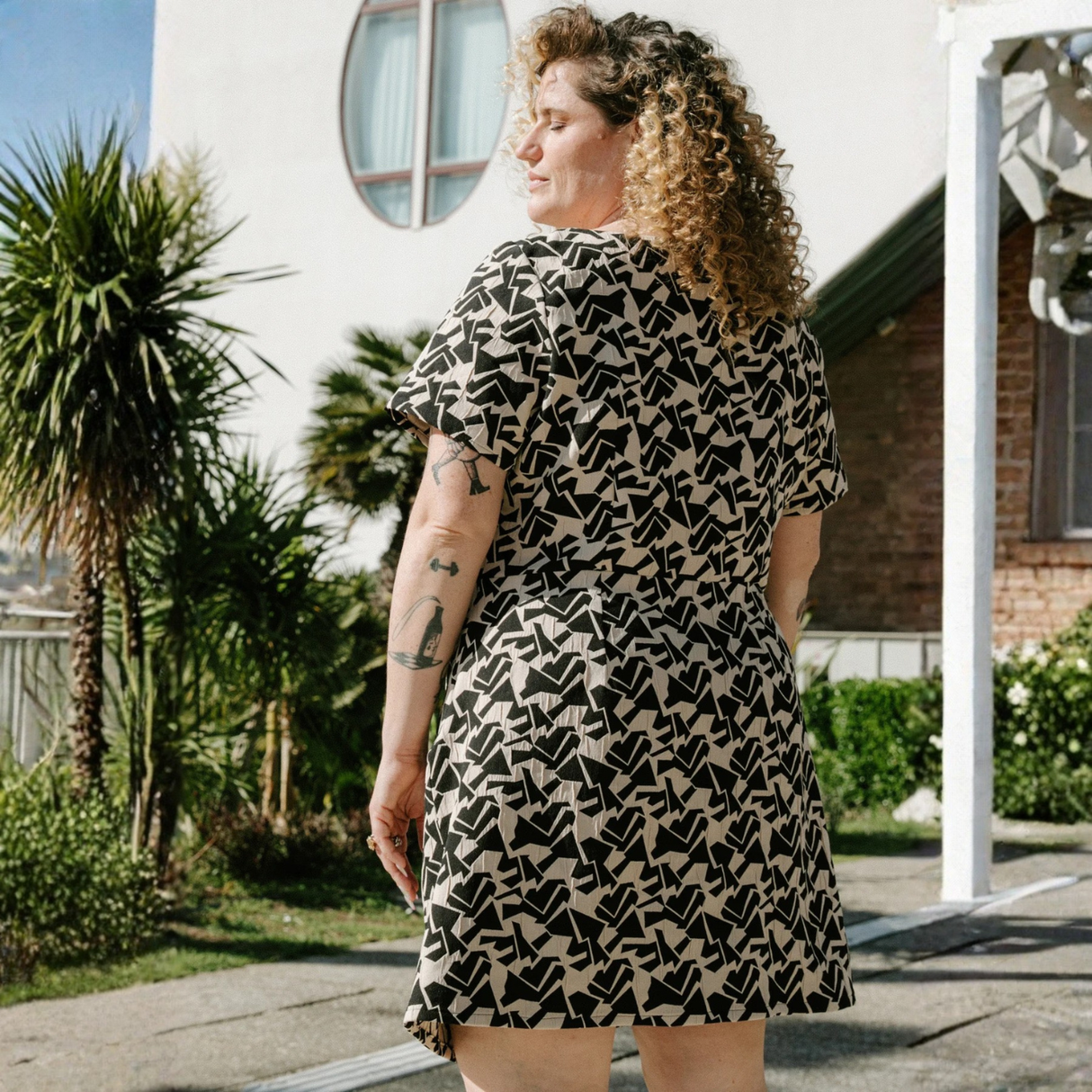 Maison Fauve Twist Dress Sewing Pattern Large Size Back