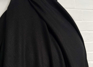 Mam Am 'Ere Black Linen Viscose Plain Italian Fabric CU